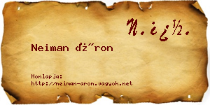 Neiman Áron névjegykártya